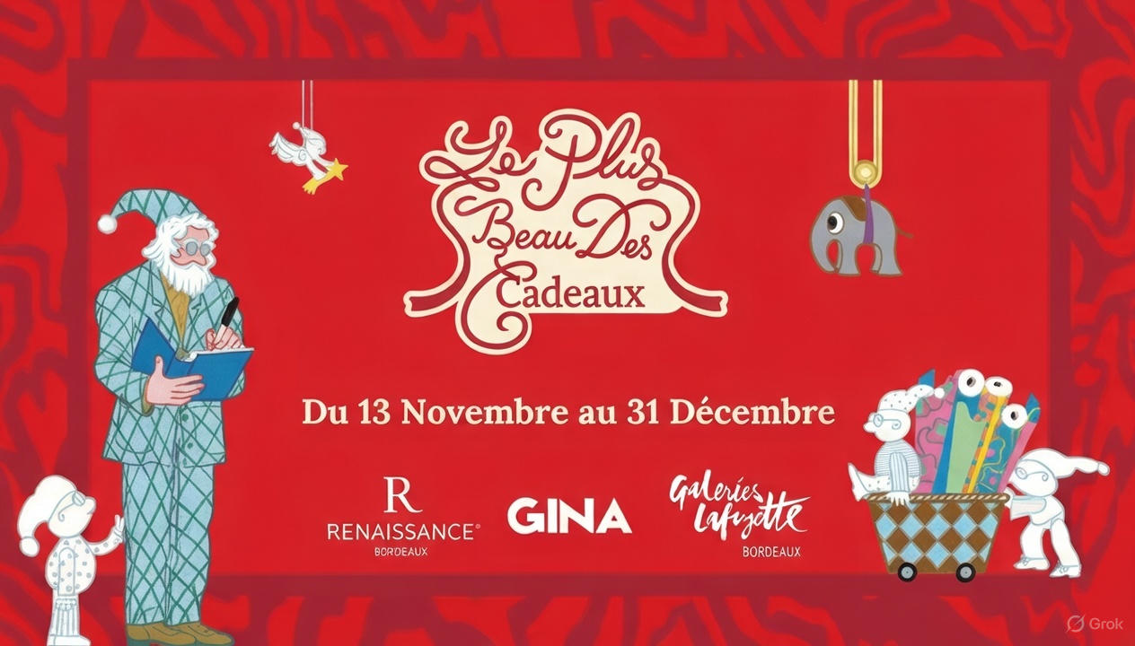 Galeries Lafayette Bordeaux x Gina Bordeaux, décorations de Noël et mapping sur les silos