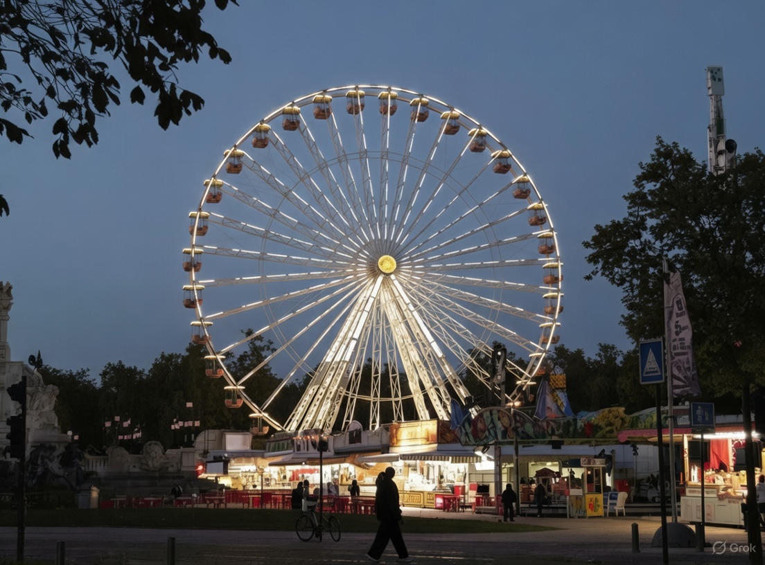 La grande roue de Noël à Bordeaux, place des Quinconces, proche du marché de Noël