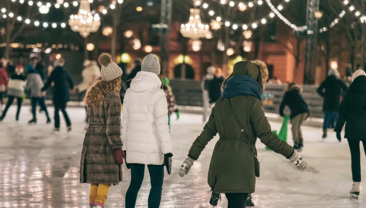 La patinoire de Noël à Bordeaux sur les Allées de Tourny, sortie famille et enfants