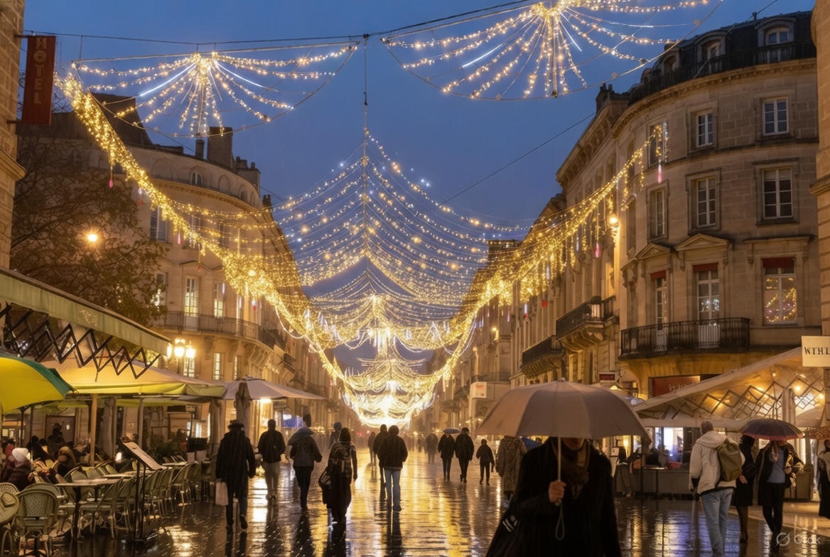 Illuminations de Noël dans les rues de Bordeaux