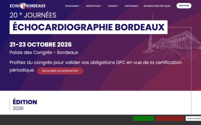 20e Journées Echo Cardio 21 au 23 octobre Bordeaux 2026