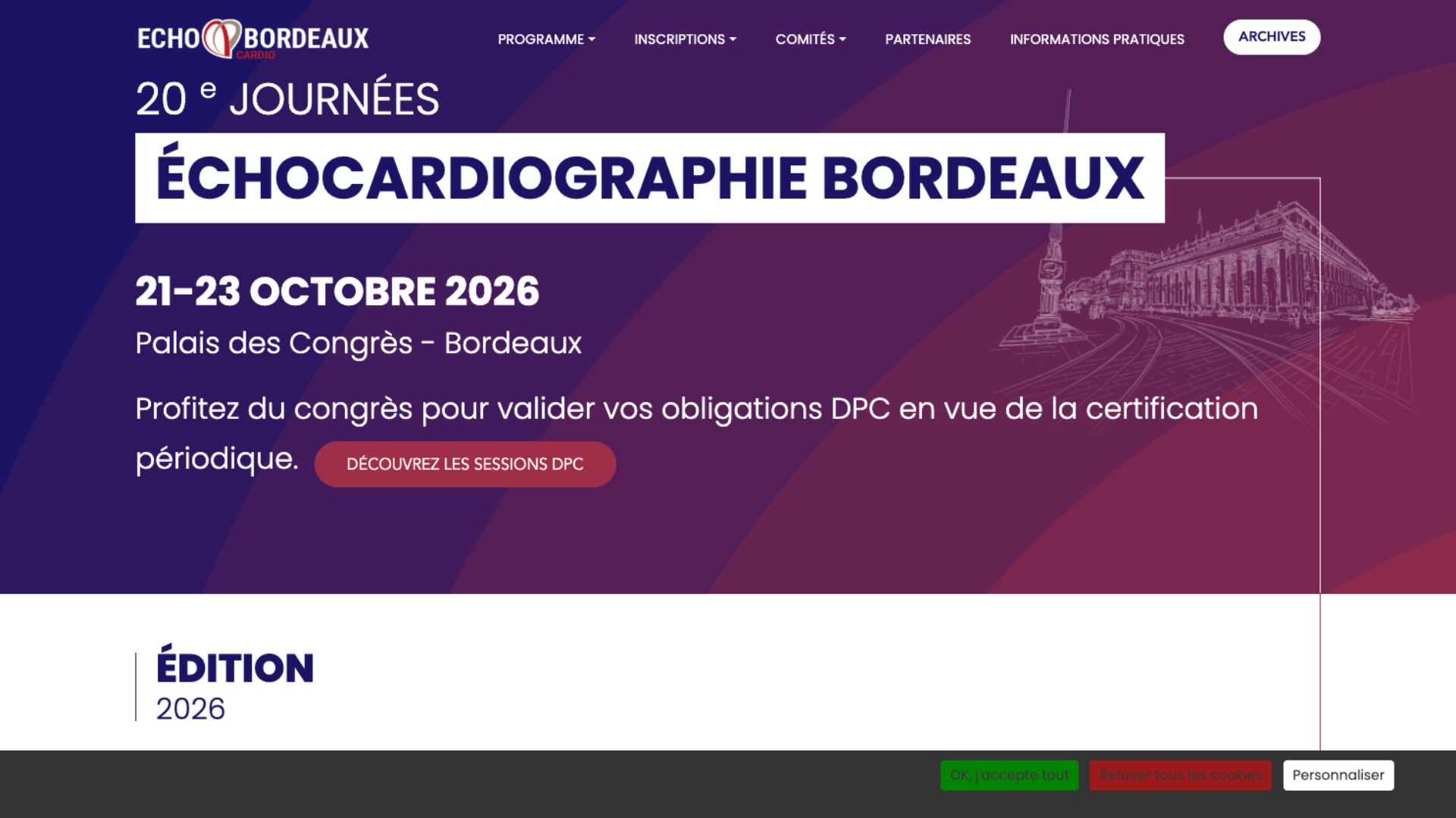20e Journées Echo Cardio Bordeaux 2026 - Congrès échocardiographie