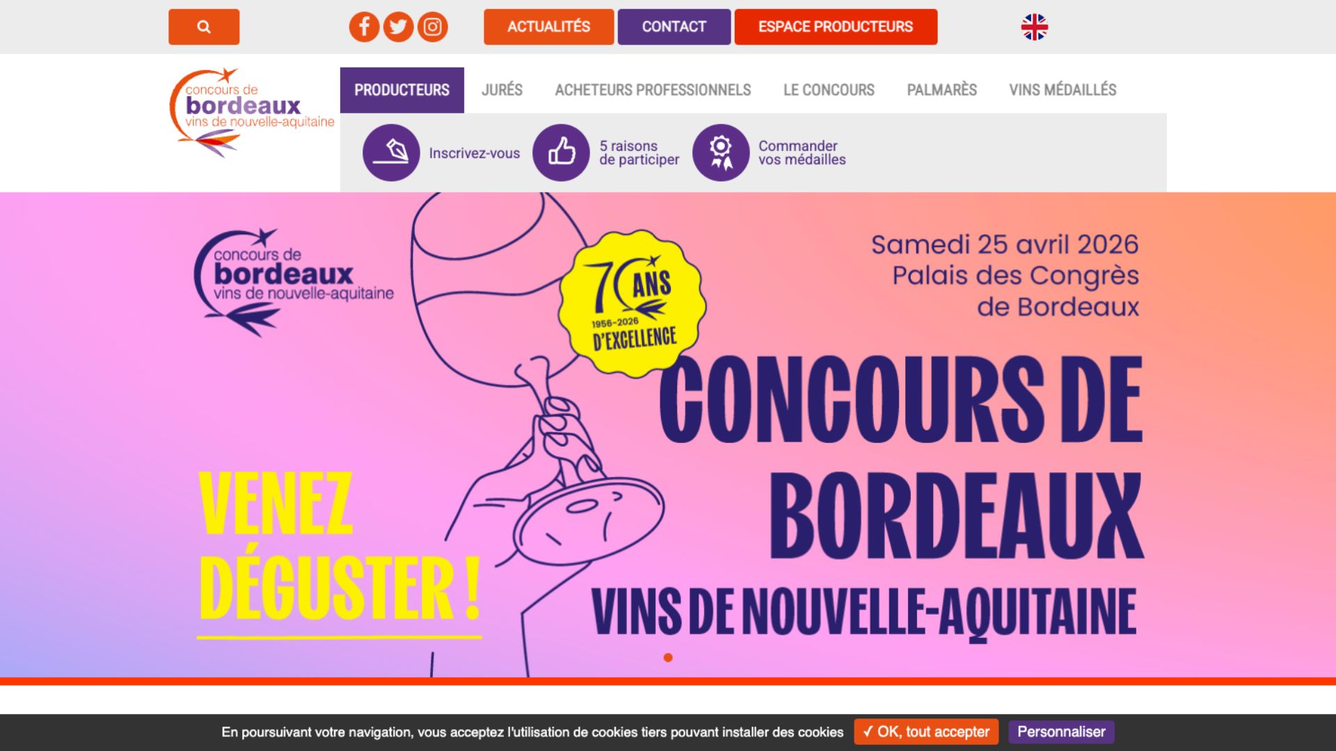 Concours de Bordeaux 2026 - 70e Édition Vins de Nouvelle-Aquitaine